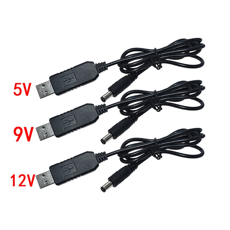 USB Power Boost Line DC 5V až DC 9V / 12V Krokový modul USB Converter Adapter Router Kábel 2.1x5.5 mm zástrčka