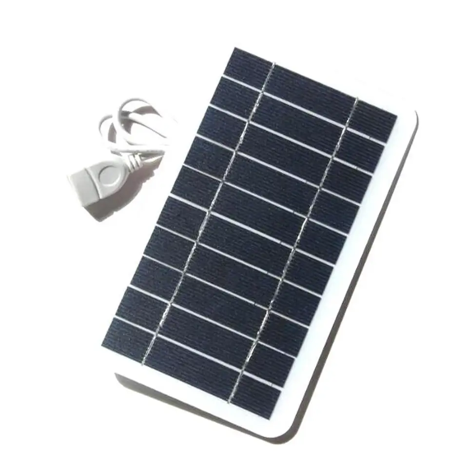 USB Solar Charger Panel 5V 2W 400MA Prenosný solárny panel Výstup mobilného telefónu Outdoorová nabíjačka prenosná prenosná slnečná slnečná slnečnica úplne nová