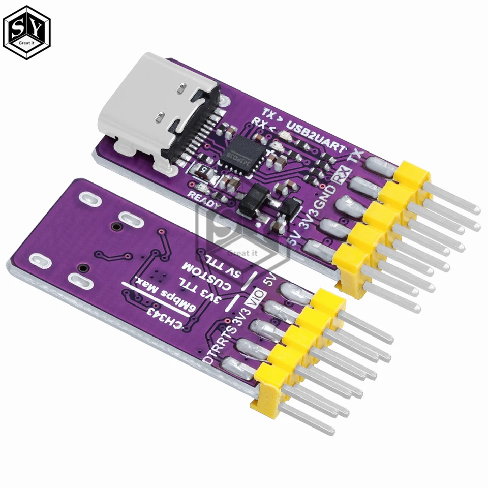 USB to Serial Port Modul 6MBPS 5V/3,3V TTL CH343P ladenie a sťahovanie spínaču typu C Namiesto toho CH340
