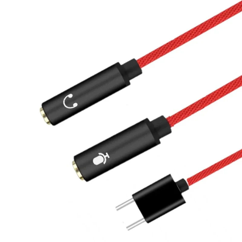 USB Typ C až 3,5 mm Jack zvukový karta zvukovej karty zvukové rozhranie pre slúchadlá Mikrofón zvuková karta pre mikrofónový reproduktor
