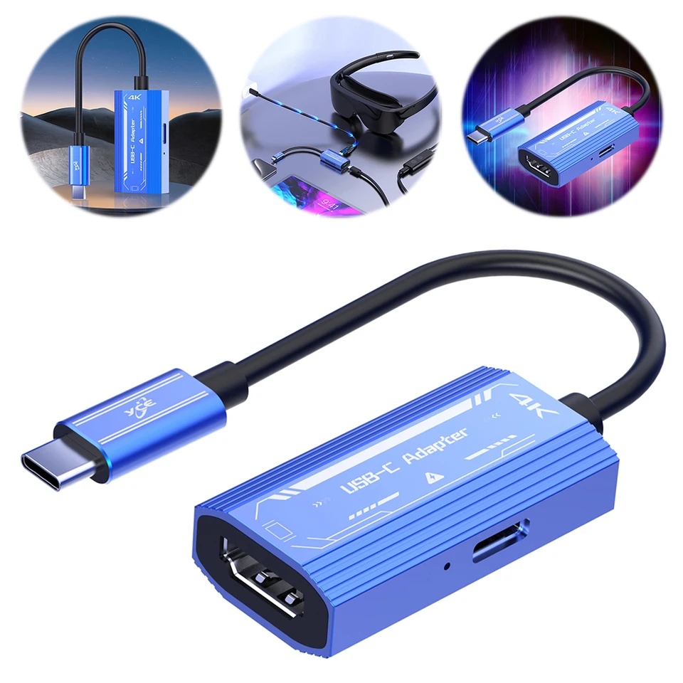 USB Typ C až HDMI kompatibilný adaptér 4K@60 Hz pre spínač/parný balíček/ROG Ally pre iPhone 15 Huawei Mate 60/Pura70 Samsung