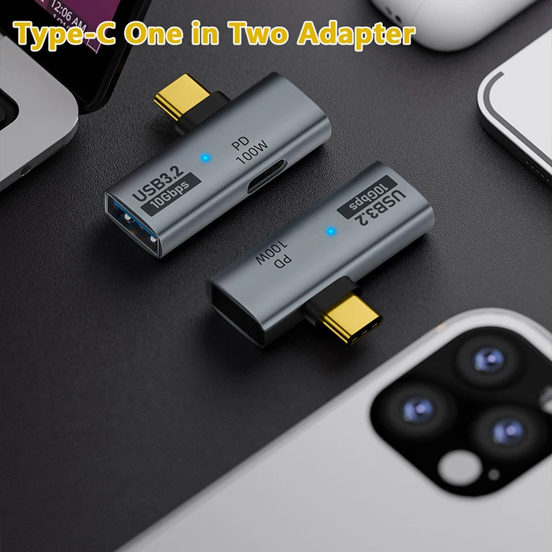 USB Type-C 10 GBPS OTG 2in1 Adaptér s nabíjaním 100W PD kompatibilný pre spínač pary pre spínač pre parný balíček Chromecast pre Google TV MacBook