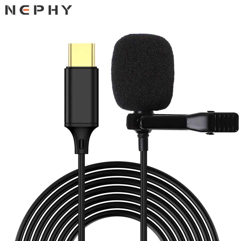 USB Type C Lavalier Mikrofón pre Samsung Huawei Xiaomi mobilný telefón NAHLOPOP Live Stream Audio Video Nahrávanie klopu klip Mini