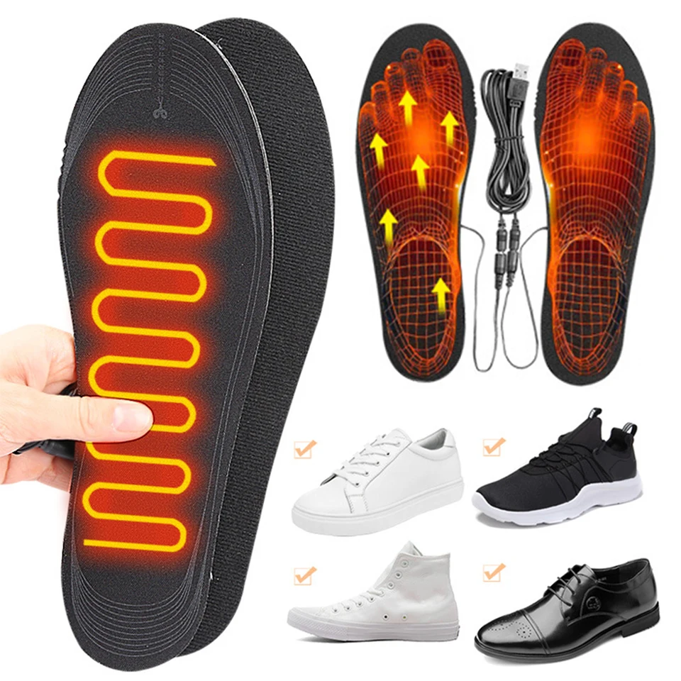 USB vyhrievané vložky topánok elektrické vyhrievané topánky podložka Cuttable Foot Werping podložka Nabíjateľná nôh ohrievača na lyžovanie turistiky