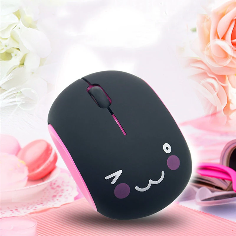 USB Wireless Mouse Cutoon Cartoon Computer Gamer Myši ergonomické mini 3D kancelária Mouse Nabíjanie tichej optickej mause ružová pre laptop