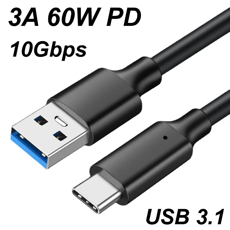 USB3.2 10 Gbps kábel USB Typ A až C 3,1/3,2 OTG Synchronizácia Sync prenosu SSD Tvrdého disku PD 3A 60W QC 3,0 1/2/3M