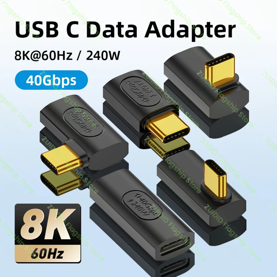 USB4.0 40 GBPS PD240W USB C TYPOVAŤ C Adaptér ThunderBOLT3 8K@60Hz 48V@5A Rýchle nabíjanie prevodníka OTG OTG Data adaptér pre MacBook