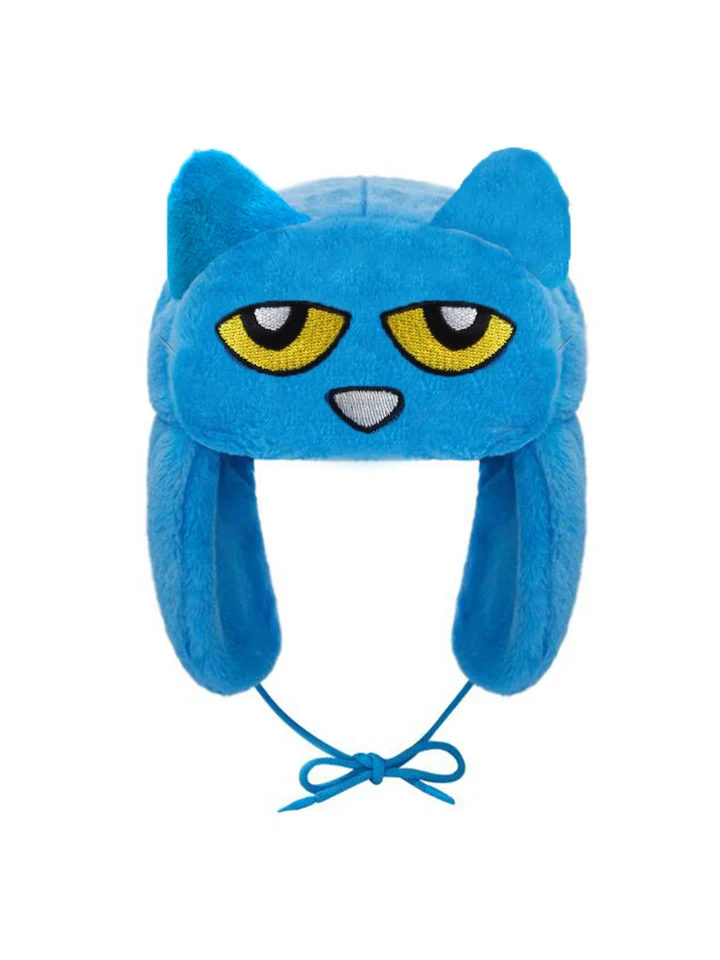 Ushanka Hat Blue Pete the Cat Winter Women's Cap Trapper žena lyžiarske klobúky čiapky skutočné ona