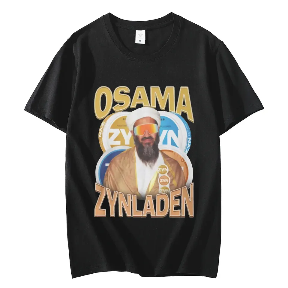 Usáma Zynladen Grafické tričká Módny trend Vintage oblečenie Tričko s krátkym rukávom Unisex 100% bavlnené tričká s nadmerným krkom
