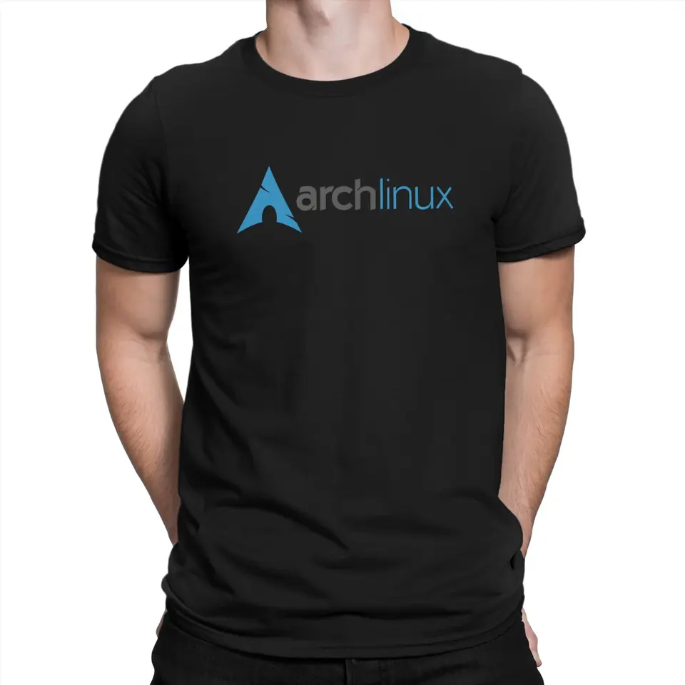 Uter programátor kód Linux Arch Linux Tshirt Homme Men's Streetwear Polyester T košeľa pre mužov
