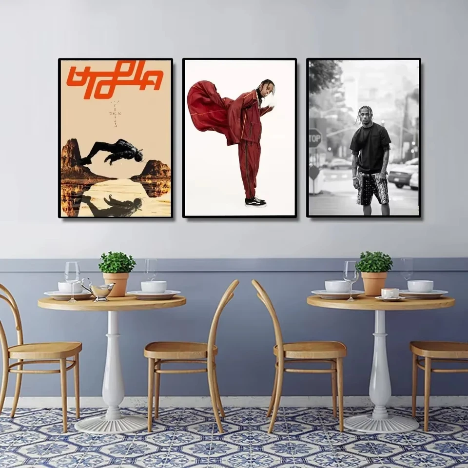 Utopia Travis Scott Rapper Plagát Žiadny zarámovaný plagát Kraft Club Bar papier vintage plagát nástenná maľba maľba spálne Štúdium