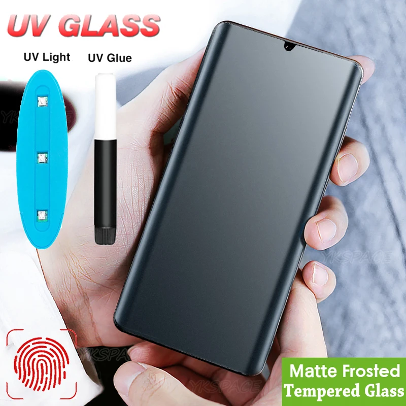 UV kvapalina plné lepidlo matné 9H temperované sklo pre Huawei P30 P30 P50 P50 P60 Art Mate 50 40 30 20 Pro Plus Plus matný chránič obrazovky