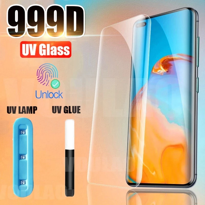 UV temperované sklo pre Huawei P40 P30 P20 PRO PLUS PLNÉ PRÍSLUŠENIE SCREET OBRAZ PRE HUAWEI MATE 40 30 20 PRO LITE RS Protect Glass