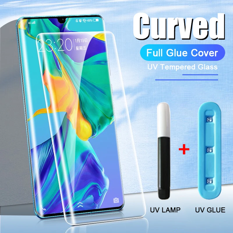 UV úplné lepiace sklo pre Samsung Galaxy S25 S24 Ultra S23 22 21 21Plus Full Cover Temperované sklo pre poznámku10 20 Ultra Screen Protector