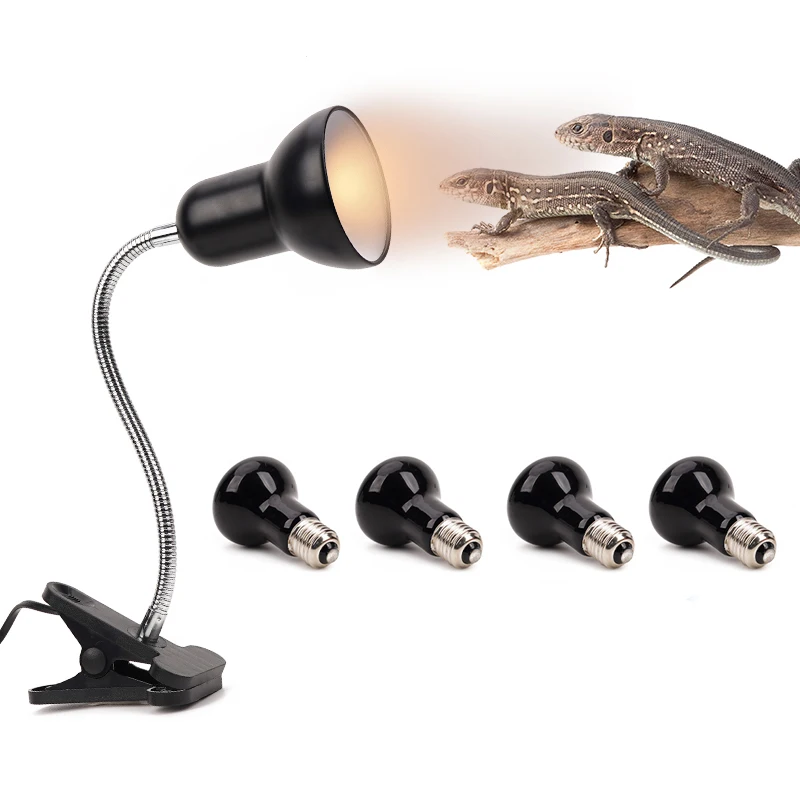 UVA/UVB E27 PET PET Reptile Aquarium Tepelná lampa Clip-On žiarovka nastaviteľná držiak Korytnačky UV vykurovacia lampa pre jašterice korytnačka