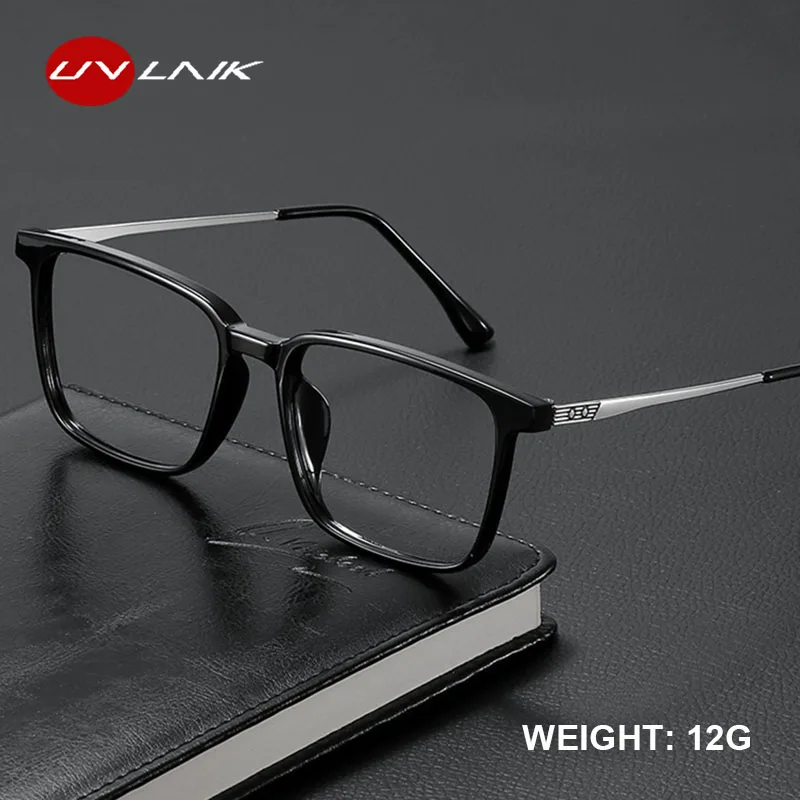 Uvlaik Men's Business Anti Blue Light Glasses Ženy ultra svetlo optické krátkozele