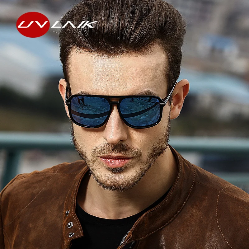 Uvlaik obdĺžnik Polarizované slnečné okuliare Muži nadmerné zrkadlo Hnacie slnečné okuliare Značka dizajnér dizajnér slnečné okuliare UV400 GOGGLES