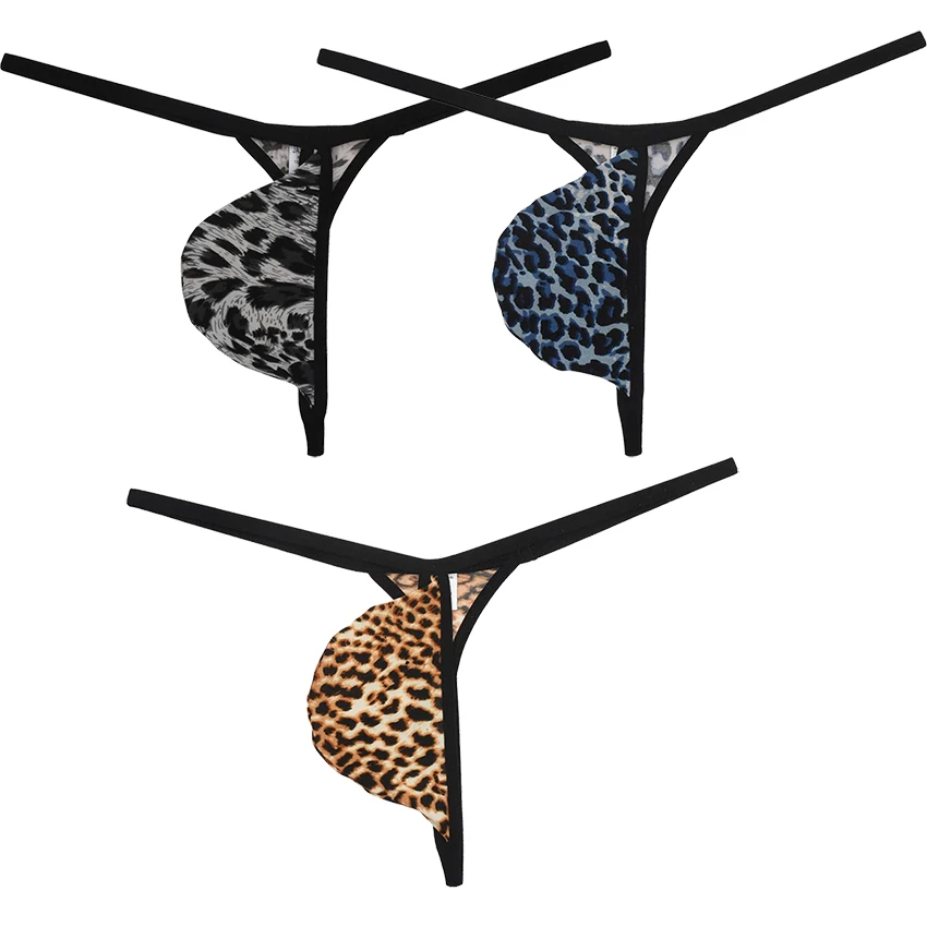 Uvoľnite dôveru mužov s leopardovým potlačou spodnej bielizne T-Back Design Micro Bikini vylepšujúce puzdro BOLD Minimálne pokrytie