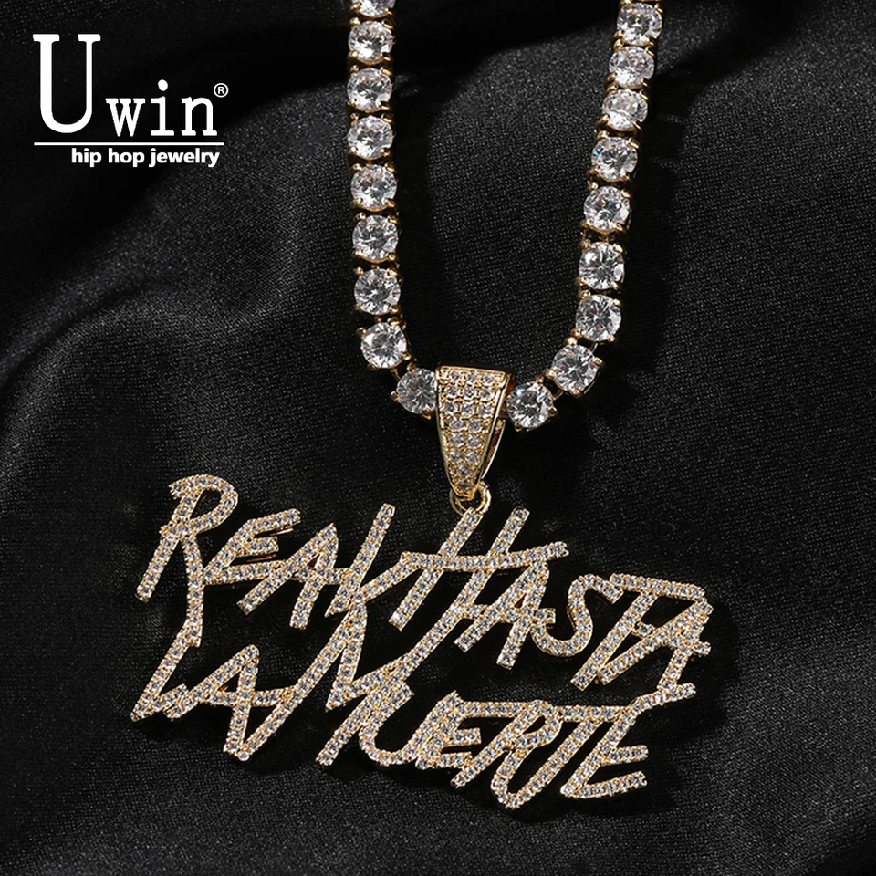 Uwin real hasta la muerte rapper anel aa prívesok cz náhrdelníky pre ženy hip hopy šperky