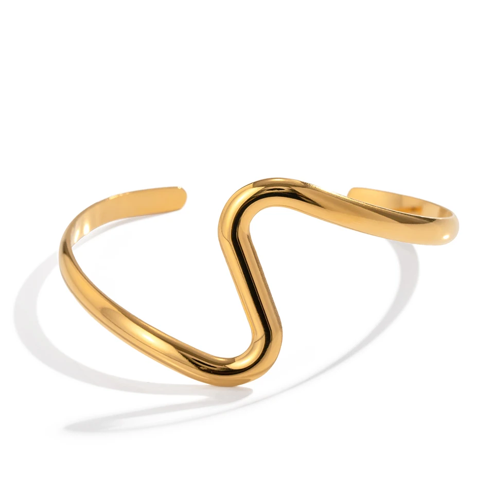 Uworld Molten Cuff náramok 18k PVD Zlatý z nehrdzavejúcej ocele Zákonný náramok pre ženy pre ženy