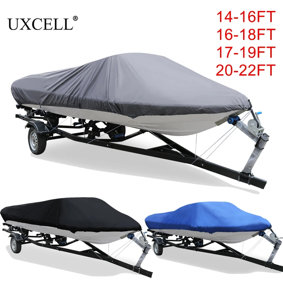 UxCell 210D rybársky lyžiarsky kryt 14-16 stôp/16-18 stôp/17-19 stôp/20-22 stôp V-trup slnečného chrániča UV chránič Speedboat Boat Mooring Cover