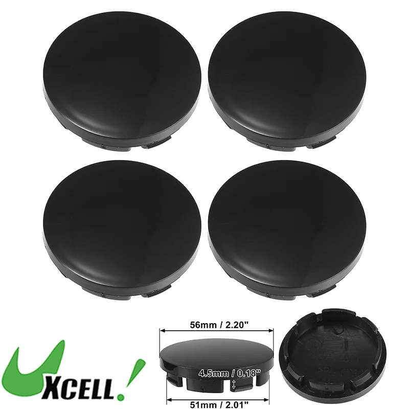 UxCell 4ks 5JA601151A Pneumatické pneumatiky Centrum Caps Prikrývku Čierny priemer 56 mm 8 Clips Colle Centric Caps for SkoDa VRS