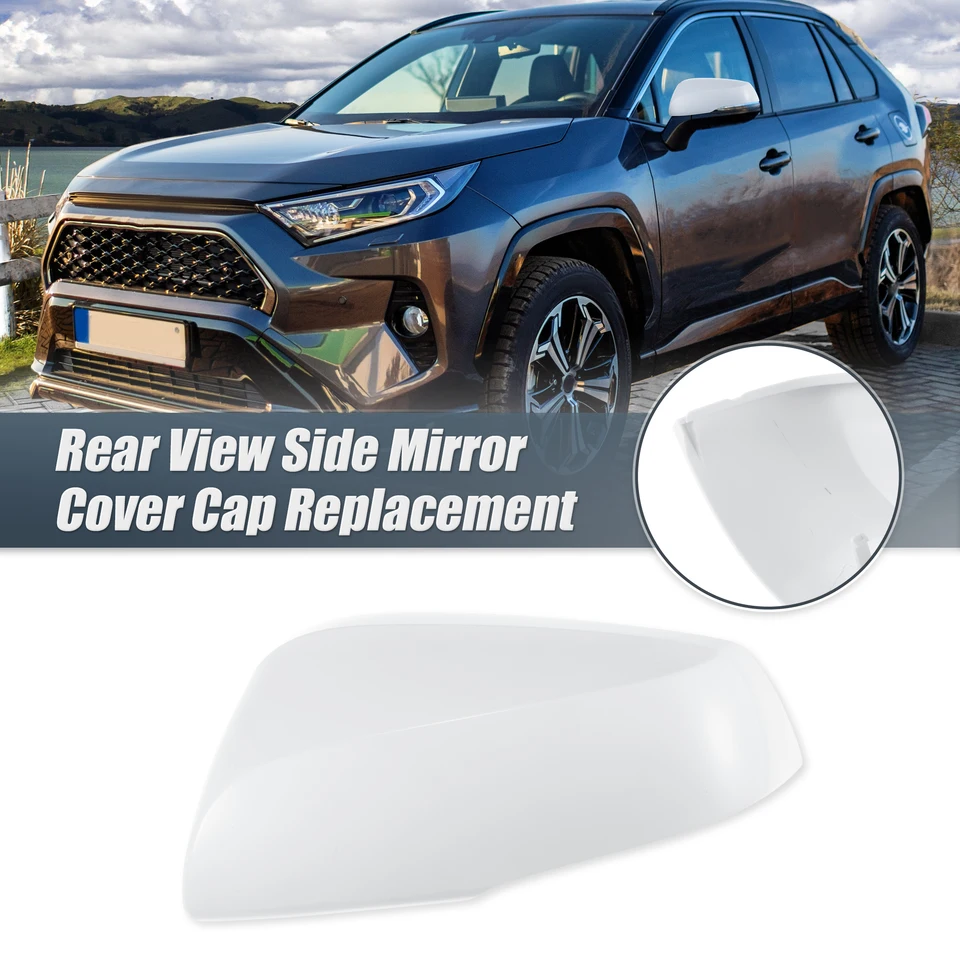 Uxcell Car Zadný výhľad zrkadlového krytu čiapka výmena bielej pre Toyota RAV4 2019-2023