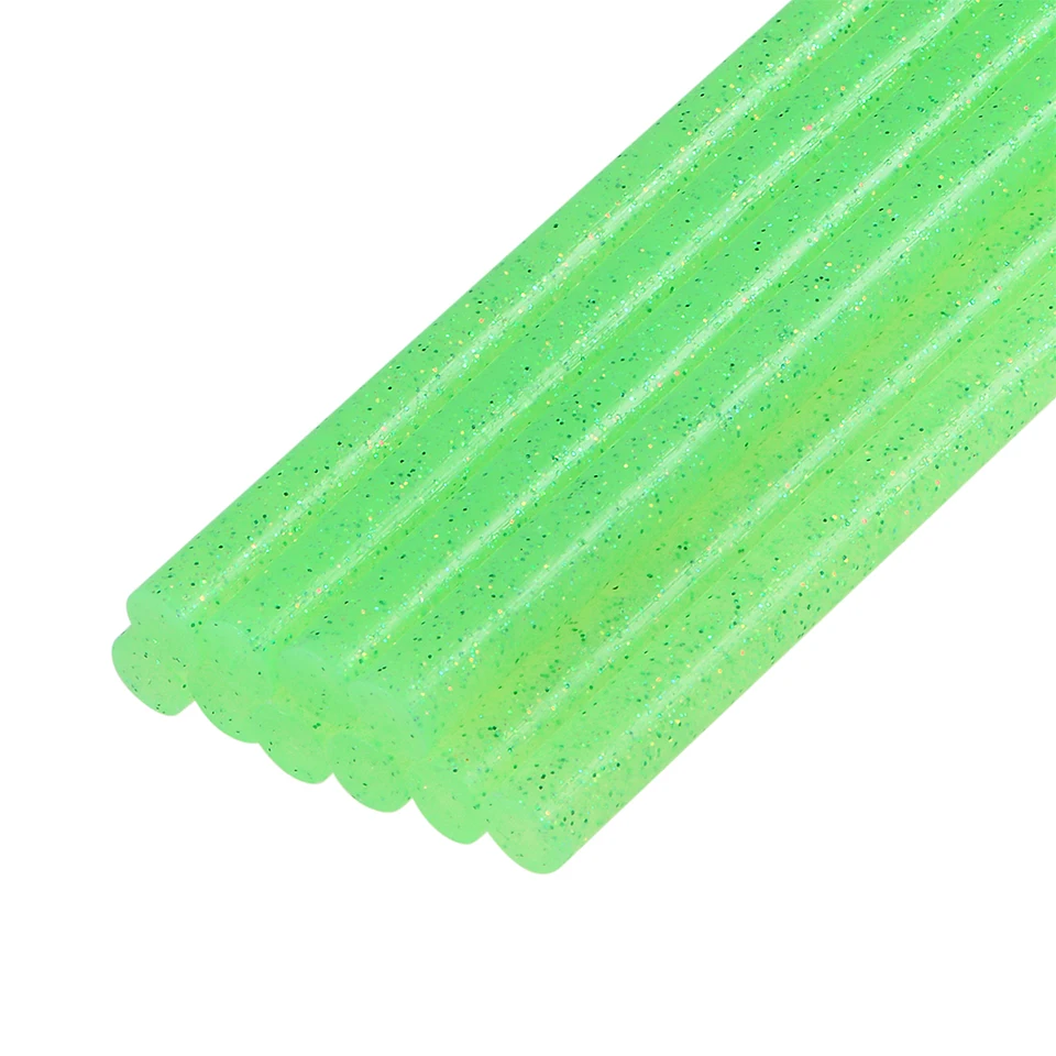 Uxcell Mini Hot Glue palice pre lepiacu pištoľ 0,27 palca x 4-palcový zelený lesk 10ks