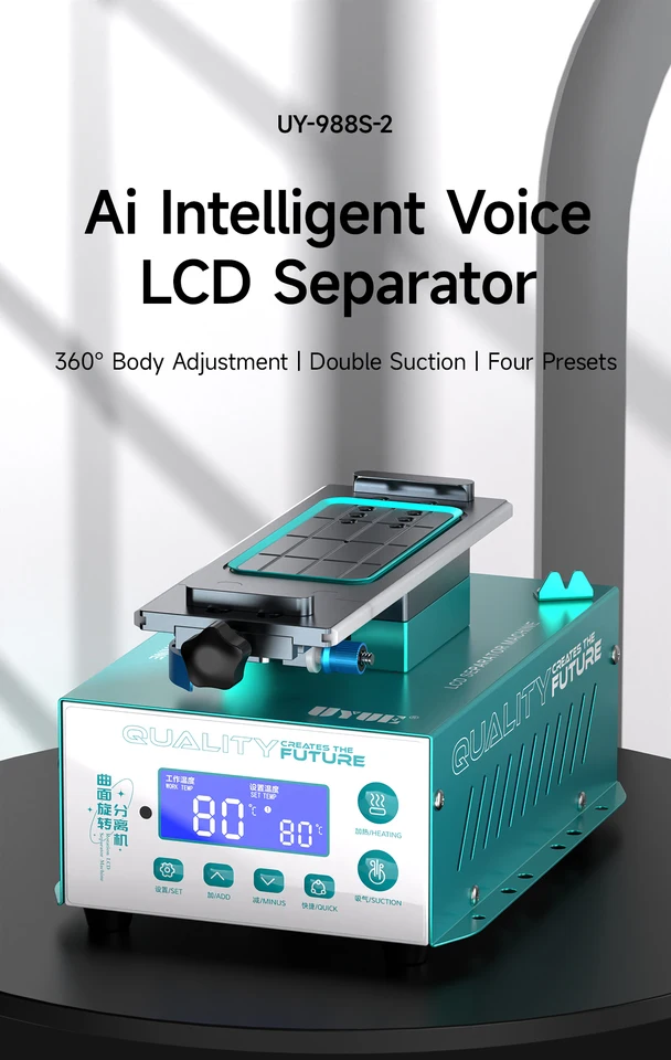UYUE 988S-2 Voice LCD SCREERATRORATRATER STROJ PRE 7 palcov
