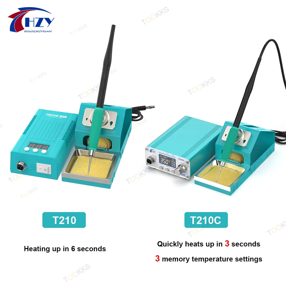 UYUE T210 HZY T210C Spájnatá stanica 75 W rýchle vykurovanie Digitálny displej Digitálny displej Elektrický zváracia teplota železa nastaviteľná s tipmi