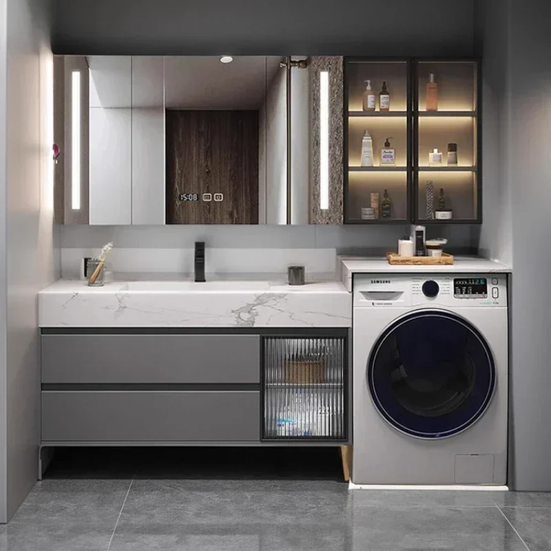 Uzavretá skladovacia skrinka kúpeľňa kúpeľňa umývadlo Otvorená skrinka nábytok Zásuvka viacúčelová kuchyňa Double Washbasin stojan