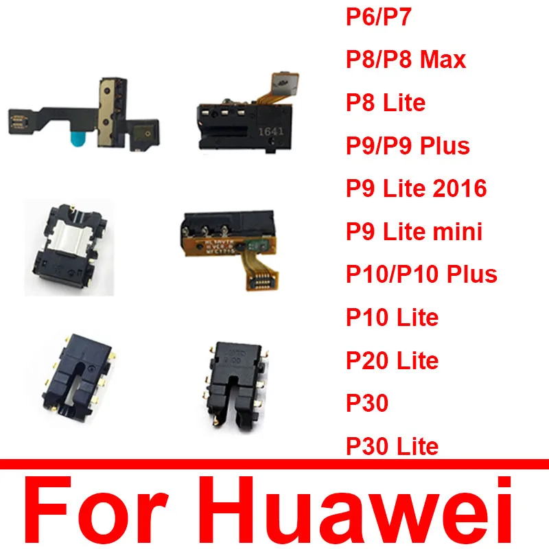 Ušný slúchadlá zvukový konektor konektoru konektora Flex pre Huawei P9 P10 plus P30 P20 P9 Lite Mini P8 Max P7 P6 Výmena dielov