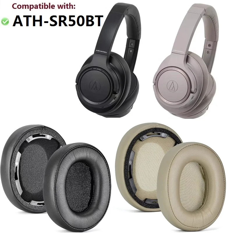 Ušové vankúšiky pre audio techniku ​​ATH-SR50BT ATH-SR50 BT Náhrada výmeny vysokokvalitných kožených uší kryty uši