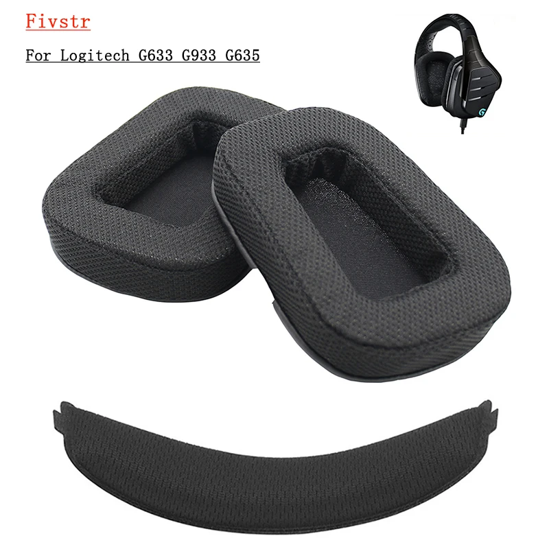 Ušové vankúšiky pre logitech G933 G633 G635 G935 G633S G933S herné headset vankúše Earpady