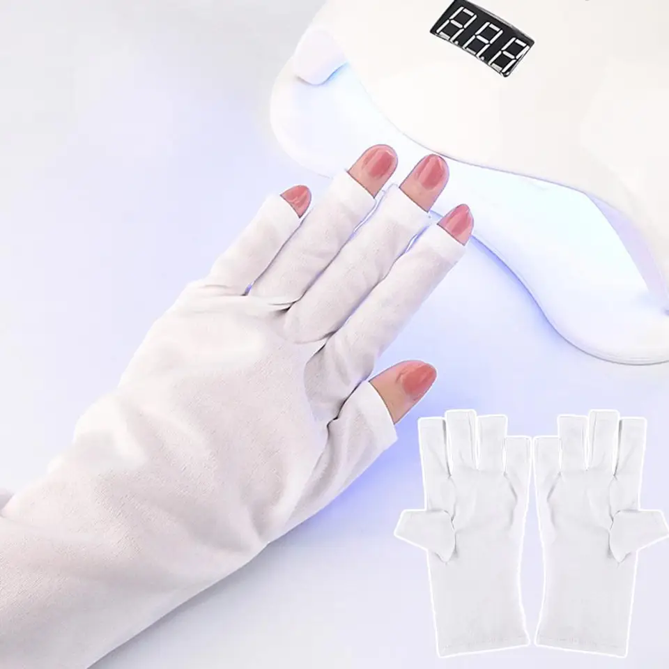 Užitočná nechtovová lampa rukavica minimalizujte riziko mäkkých ľahkých UV ochranných rukavíc UV rukavice UV rukavice ľahko čistiace