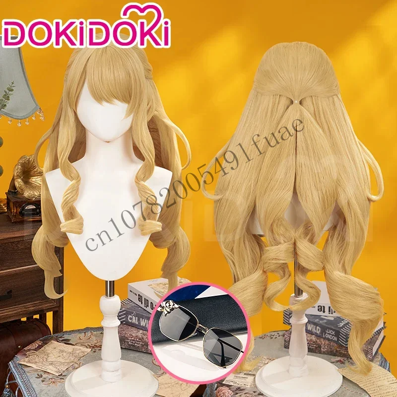 V hre Genshin Impact Dokidoki Ženy blond dlhé vlasy fontaine free parochňa s slnečné okuliare Navia cmm1601