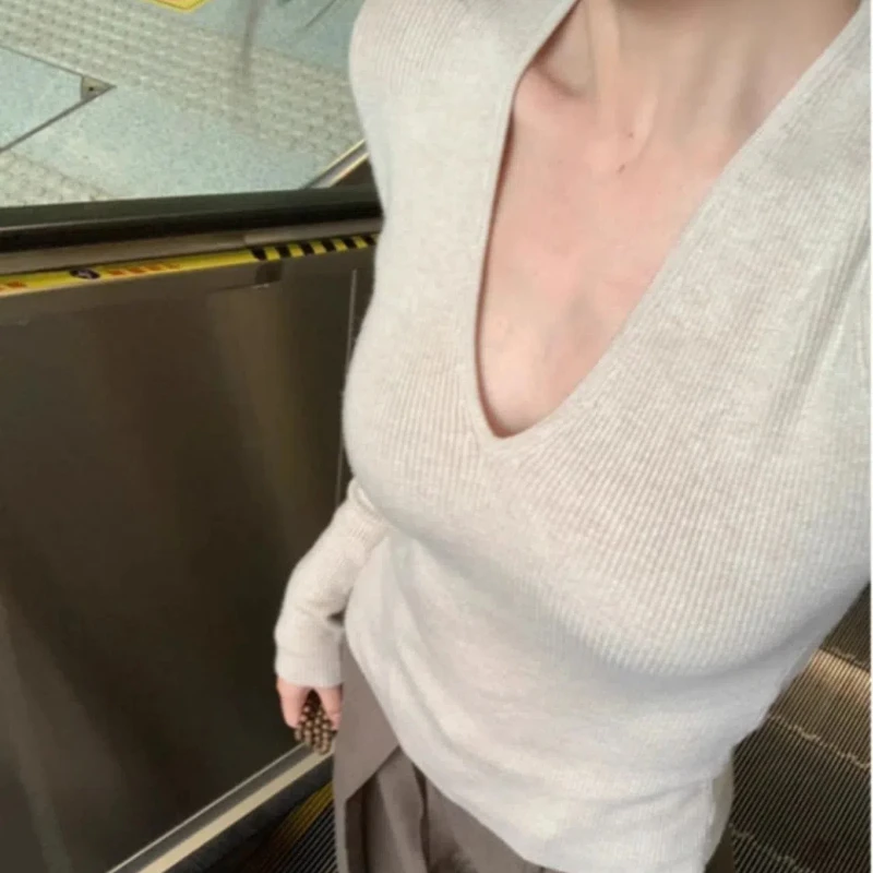 V -neck sveter dámska jar jesenná jar