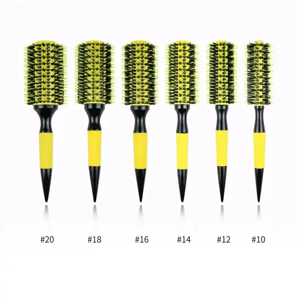 V pažbe žltá hliníková trubica Bristle nylon ihlová vlasy curling curling curling curling curling curling curling curling curling curling curling curling