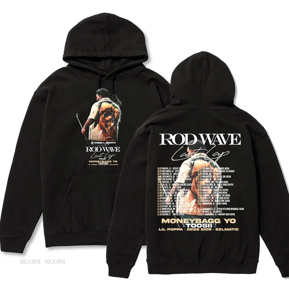 V poslednom kole turné 2024 Hoodies Rod Wave Rapper Grafická mikina s kapucňou zimná pohodlná sudaderas cka capucha mužov odev výtlačok