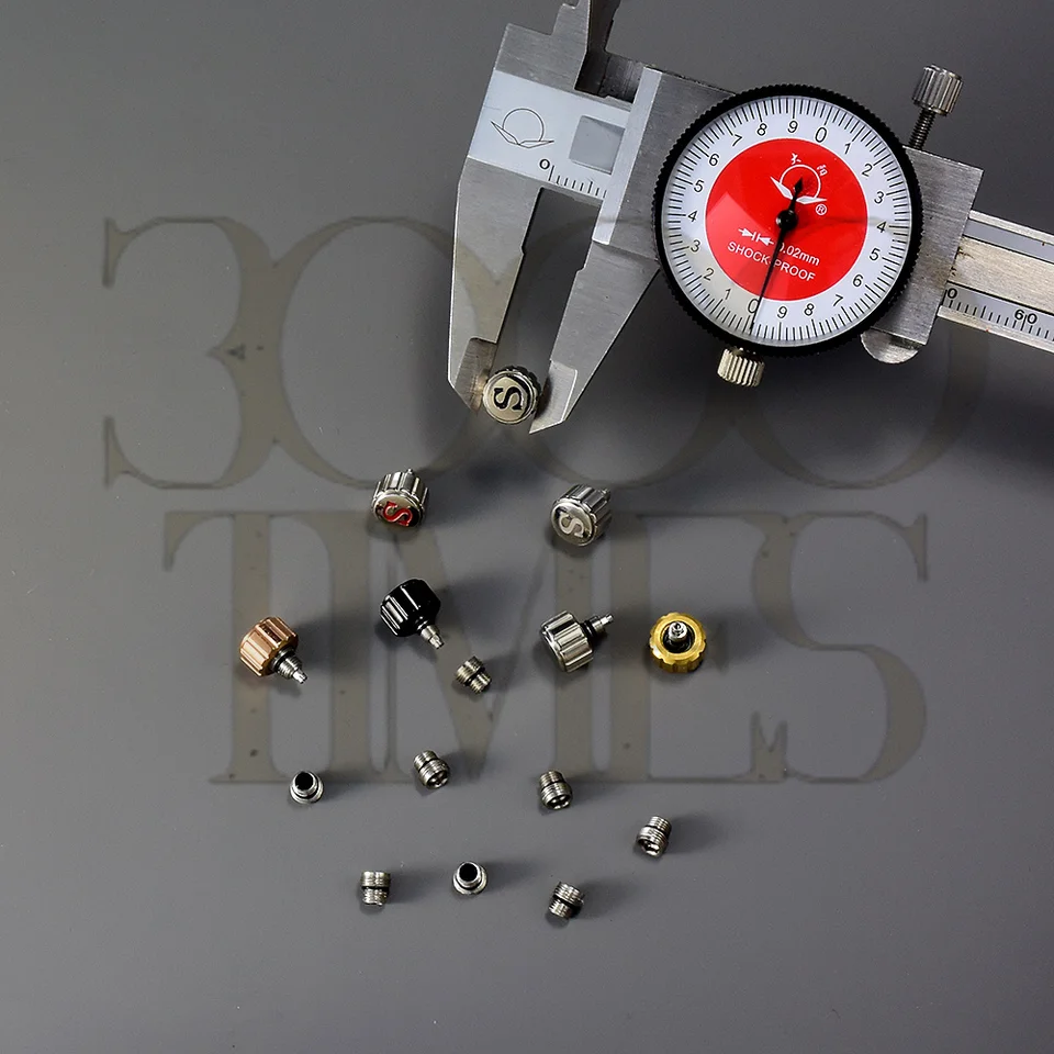 V predaji Dia 7 mm leštený Sliver Dva vodotesné prstene SKX007 SKX009 SRPD NH35/36 7S26 Pohybové hodinky Crown Watch STEM CROWN TREA TREA