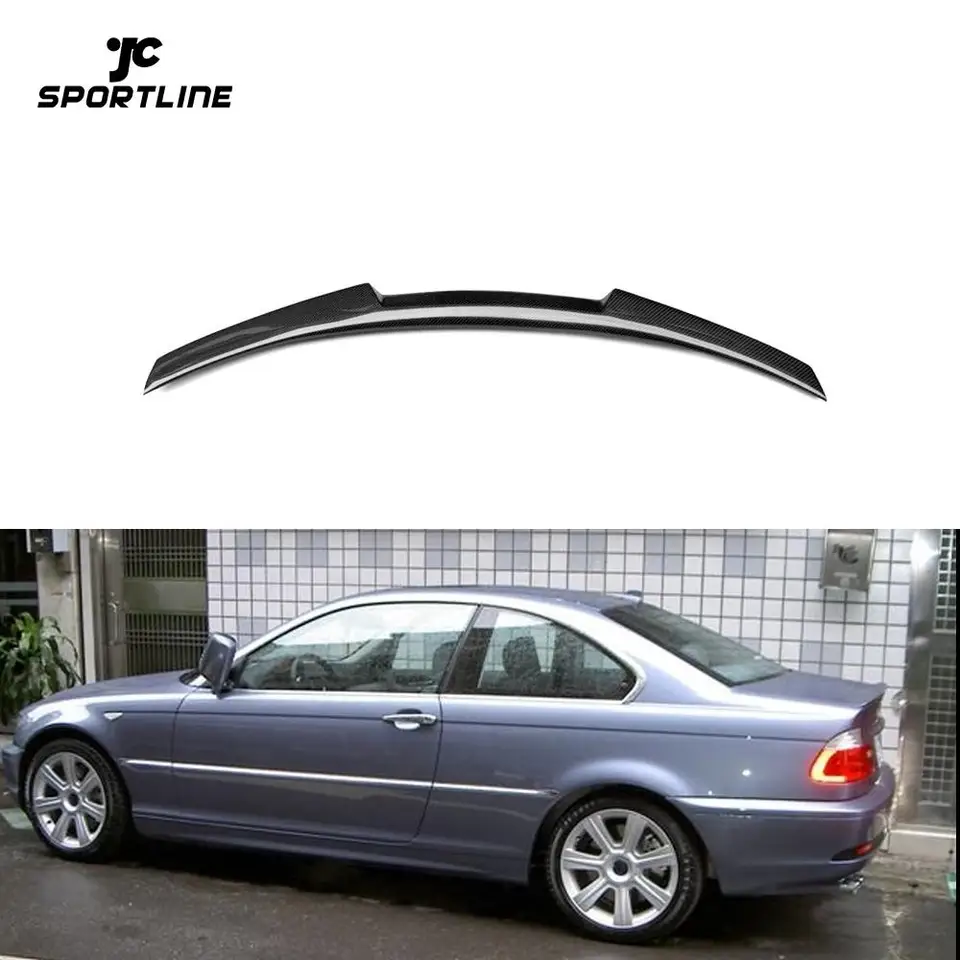 V roku 1999 2005 3-serie E46 Coupe Carbon Fiber Zadný kufrový kufrový spojler krídlo