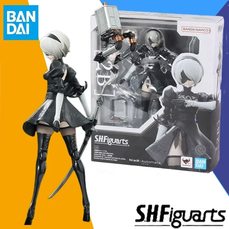 V sklade Bandai Original Shfiguarts shf nier ： Automata 2B Anime Action figure Model HONDY GICK Darček pre deti