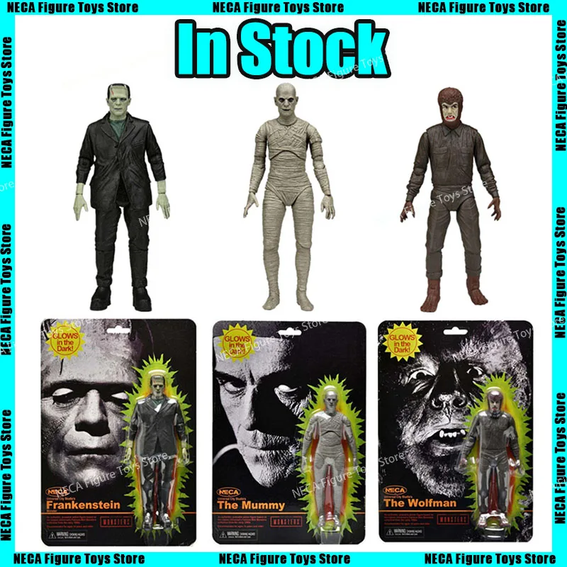 V sklade NECA 04837 Frankenstein Mummy Wolfman Lows v temnej anime akčnej figúrky Zbierka modely vianočné narodeniny darček