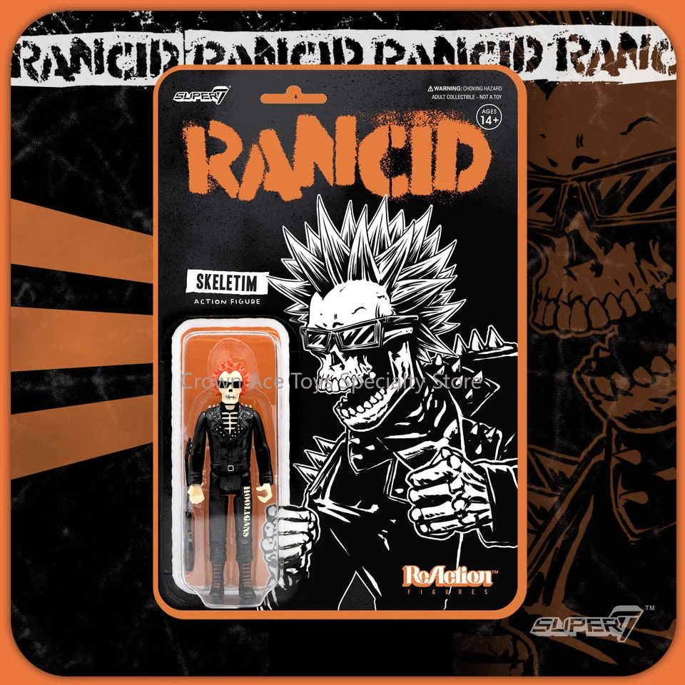 V sklade Super7 Rancid Series 2 Skeletim Punk Retro Style Závesná karta 3.75in Action Figure Trendy Collectible Desktop Darček