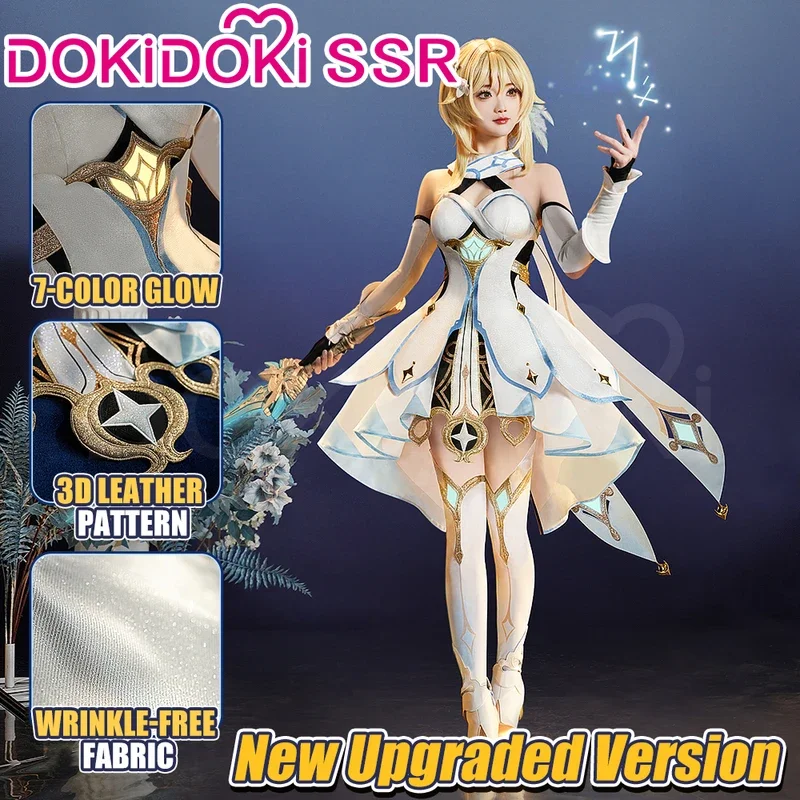 V skladoch cestovateľov Lumine Cosplay kostým Game Genshin Impact 【S-2xl】 Dokidoki-SSR Genshin Impact Traveler Lumine Halloween Halloween