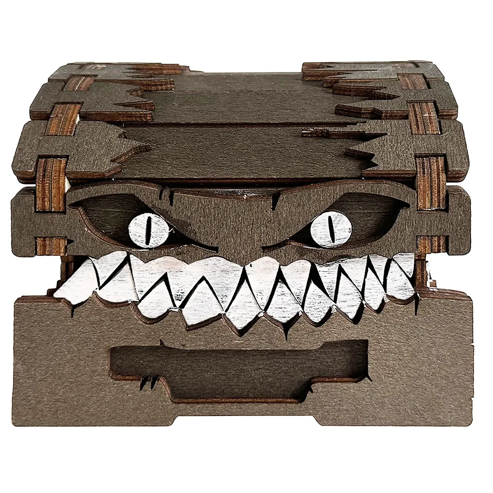 V skladoch Dungeons & Dragons Game Figures Wooden Mimic Figure DND Creative Monster Treasure hrudník Figurka boxu Halloween Toy Gift