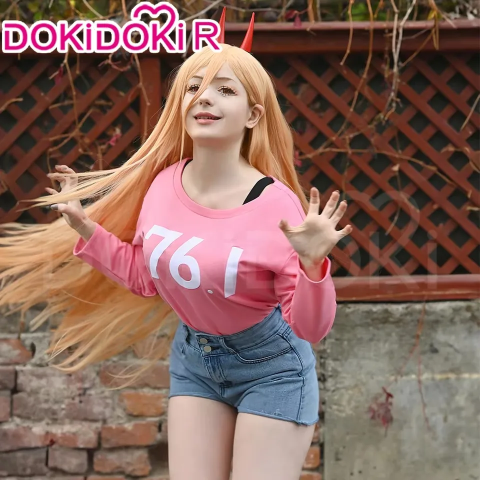 V skladoch Powerr Cosplay anime kostým S-3XL Dokidoki-R Power Casy Wear Powerr kostým plus veľkosť halloween