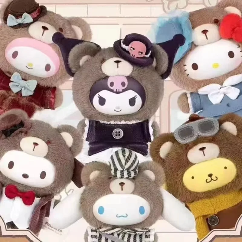 V skladoch Sanrio Popoludňajší čaj Serise Vinyl Dolls Blind Box Hračky Kuromi Cinnamoroll Hello Kitty Figures prívesok darček