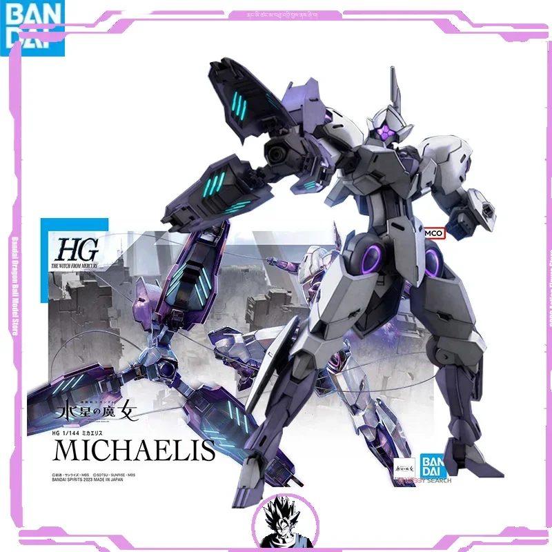 V Stock Bandai Gunpla Hg 1/144 Čarodejnica z Mercury Gundam Michaelis Model Model Model Gift Collection Action Figure