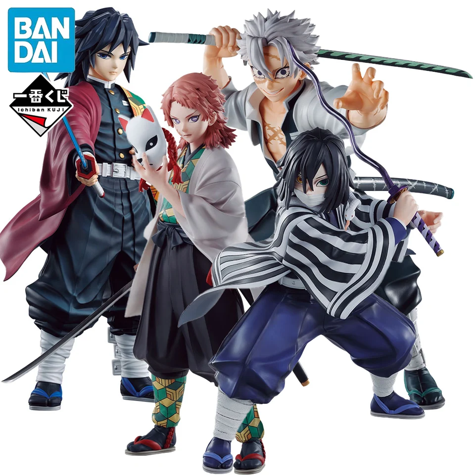 V Stock Bandai Ichiban Kuji Demon Slayer Shinazugawa Sanemi Iguro Obanai Tomioka Giyuu Sabito PVC Anime Action Action Figures Toy